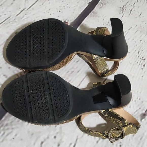 Geox D Annya High Gold Ochre Open Toe Sandal 37.5  7.5 NEW UNWORN - Picture 10 of 12